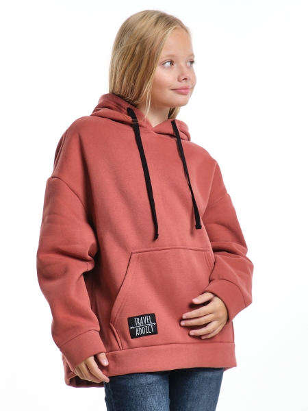 Худи для девочек Mini Maxi, модель 8018, цвет коричневый - Толстовки с капюшоном / худи