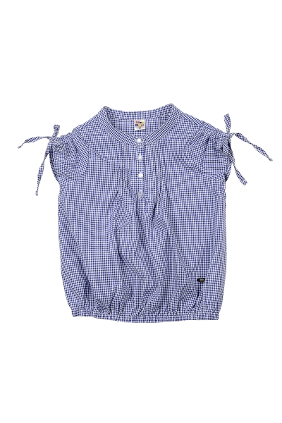 Блузка для девочек Mini Maxi, модель 3331, цвет синий/мультиколор - Блузки с коротким рукавом