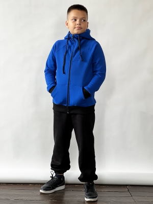 Спортивный костюм с начесом для мальчика БУШОН SP30, цвет синий/черный
