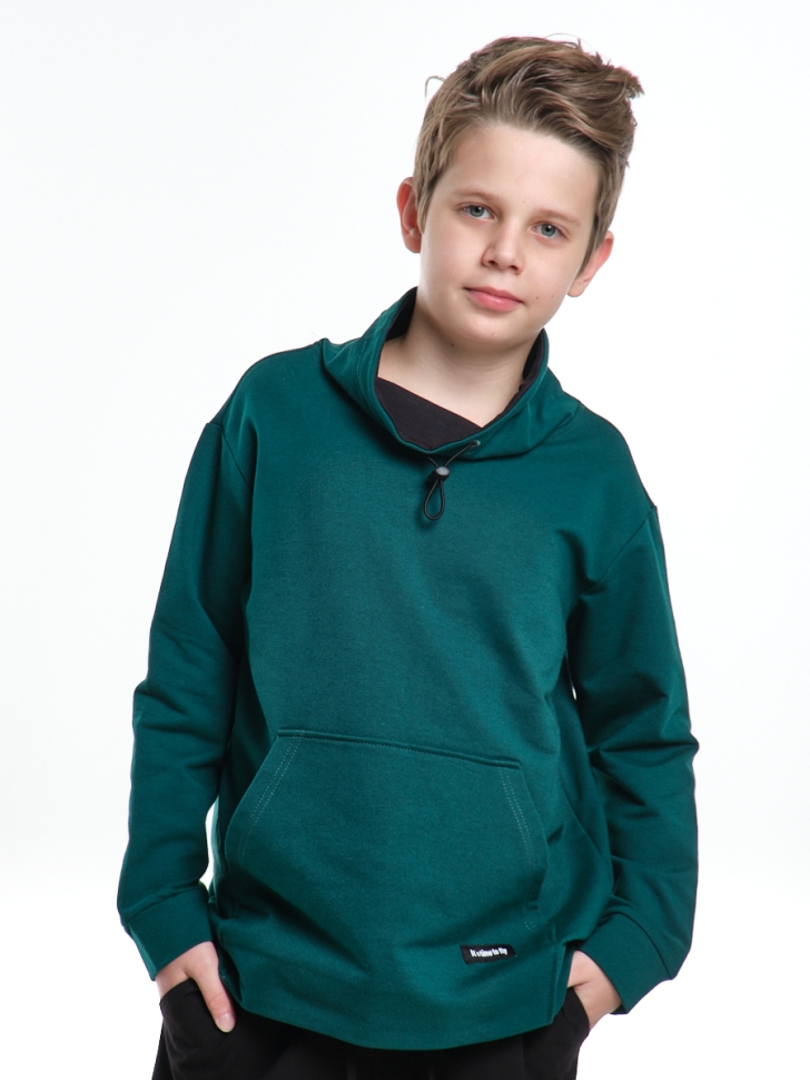 Худи для мальчиков Mini Maxi, модель 7727, цвет темно-зеленый - Худи, толстовки с капюшоном
