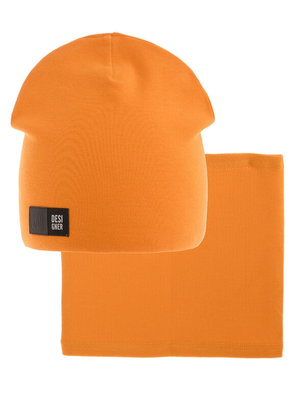 Комплект Эпизод, Миалт оранжевый, лето - Комплект: шапочки и шарф