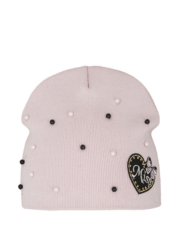 Шапка для девочки Little miss, Миалт пудровый, весна-осень-лето - Для девочек весна-осень