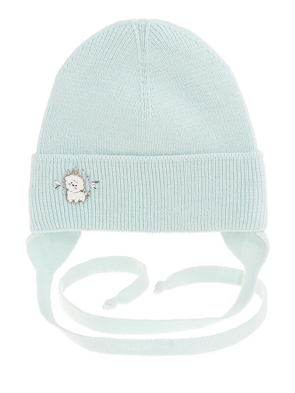 Шапка для девочки Fuzzy, Миалт мятный, весна-осень - Шапочки на завязках