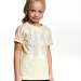 Футболка для девочек Mini Maxi, модель 0730, цвет бежевый/белый