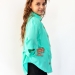 Рубашка для девочки БУШОН, цвет бирюзовый
