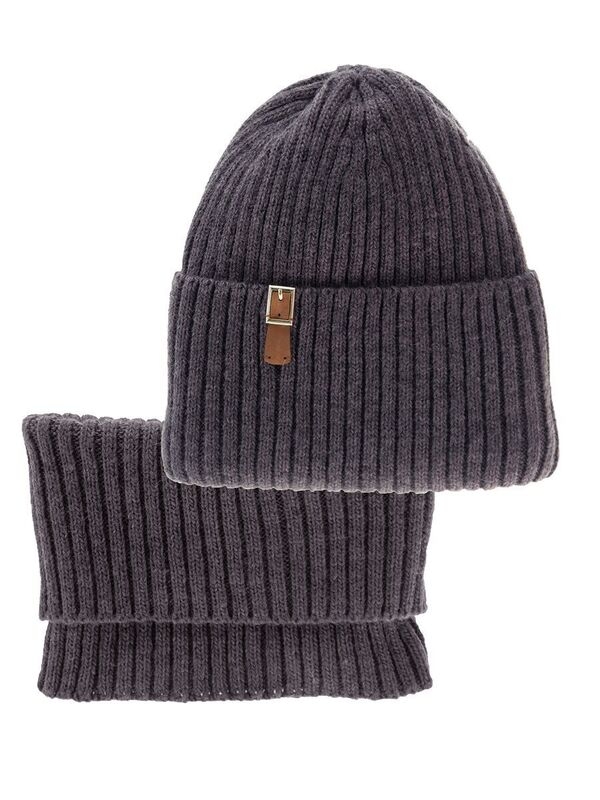 Комплект для девочки Солидарность, Миалт черничный, зима - Комплекты: шапка и шарф