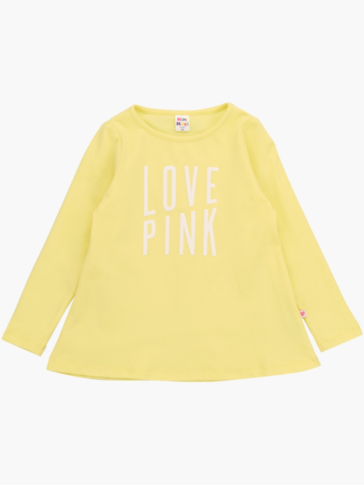 Футболка для девочек Mini Maxi, модель 0572, цвет желтый - Лонгсливы