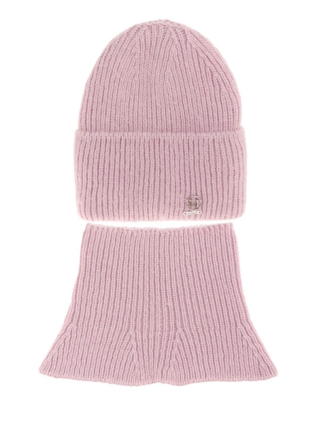 Шапка для девочки Метро комплект, Миалт бледно-розовый, зима - Комплекты: шапка и шарф