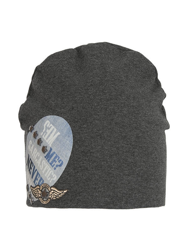 Шапка для мальчика Never, Миалт антрацит, весна-осень - Шапки весна-осень