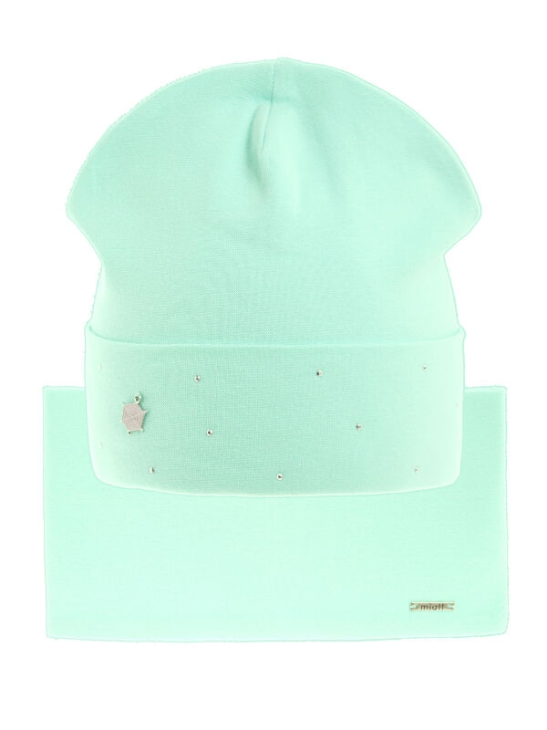 Комплект для девочки Нега, Миалт светло-мятный, лето - Комплект: шапочки и шарф