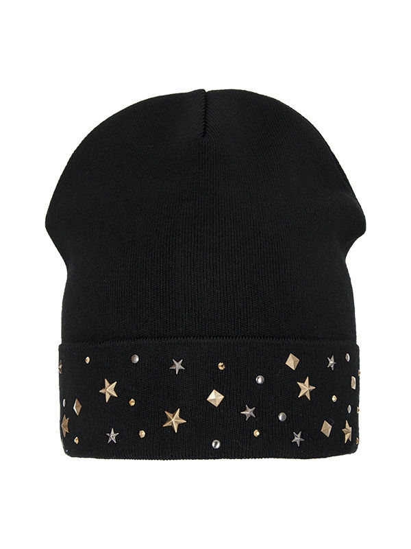 Шапка для девочки Аризона, Миалт черный, весна-осень-зима - Для девочек весна-осень