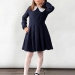 Платье для девочки школьное БУШОН SK19, цвет темно-синий