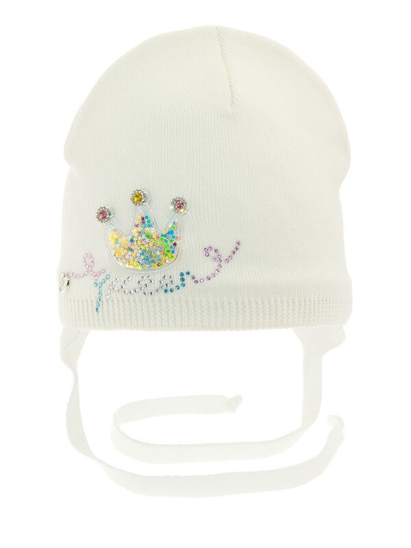 Шапка для девочки Маскарад kids, Миалт белый, весна-осень - Шапочки на завязках