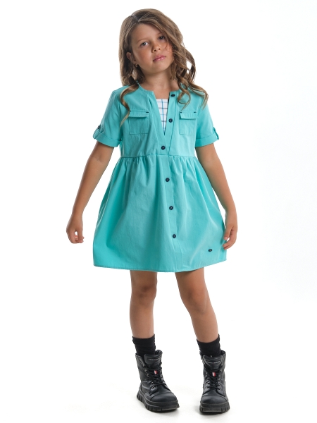 Платье для девочек Mini Maxi, модель 6081, цвет бирюзовый - Платья для девочек с коротким рукавом