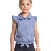 Блузка для девочек Mini Maxi, модель 3280, цвет синий/клетка