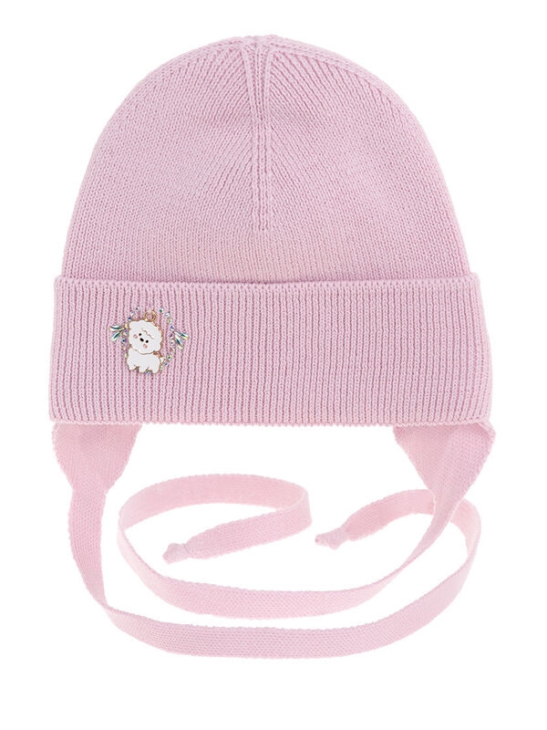 Шапка для девочки Fuzzy, Миалт сиренево-розовый, весна-осень - Шапочки на завязках