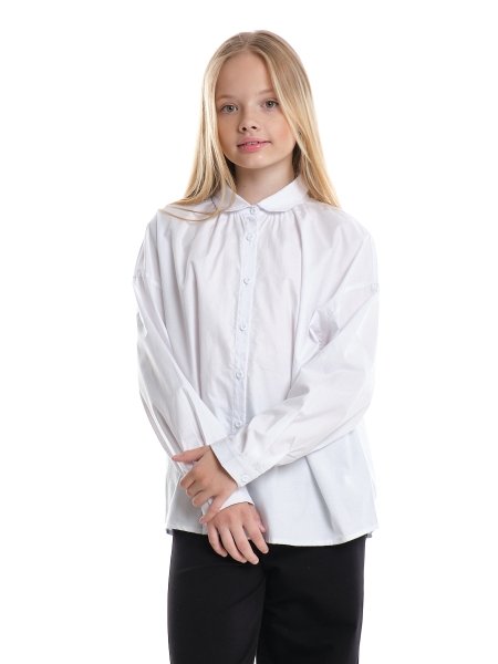 рубашка для девочек Mini Maxi, модель 7617, цвет белый - Рубашки для девочек