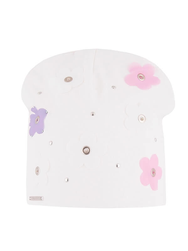 Шапка для девочки Семицветик, Миалт белый/сирень, лето - Шапочки на лето