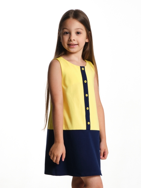 Платье для девочек Mini Maxi, модель 2978, цвет синий/желтый - Платья для девочек с коротким рукавом