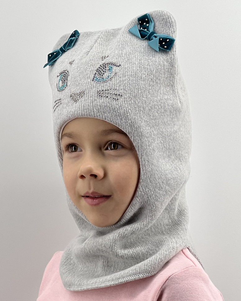 Шапка-шлем Ости св.серый - Шапки-шлемы зима-осень