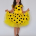 Платье для девочки нарядное БУШОН ST44, стиляги, цвет желтый, принт крупный горох