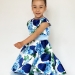 Платье для девочки нарядное БУШОН ST30, стиляги, цвет голубой/синий цветы