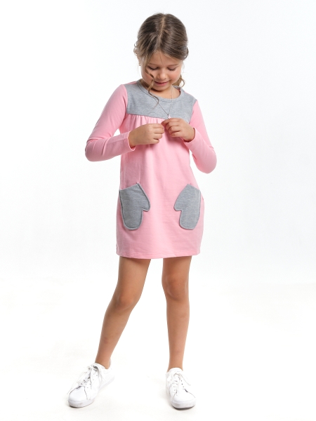 Платье для девочек Mini Maxi, модель 3800, цвет розовый - Платья для девочек с длинным рукавом