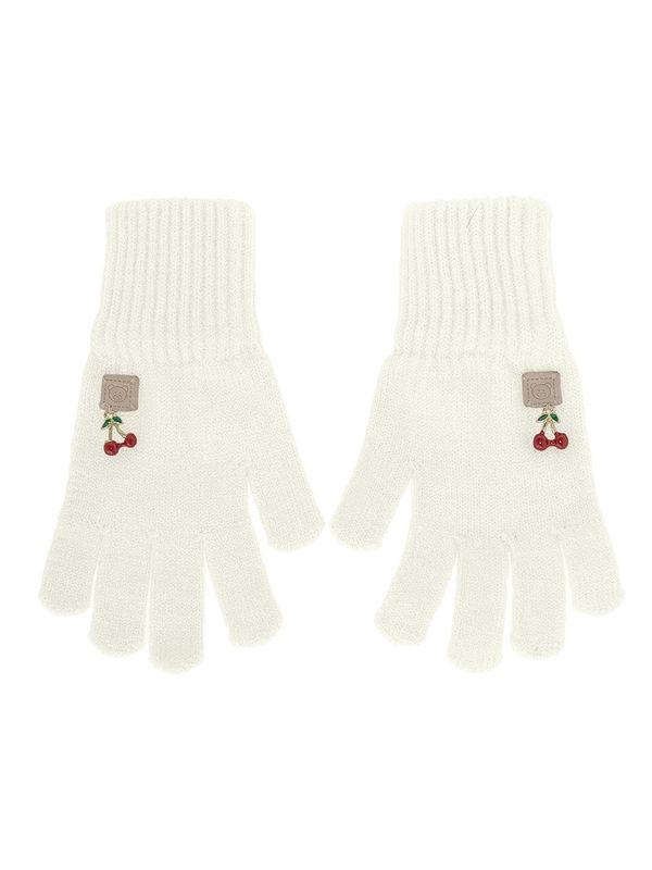 Перчатки для девочки Двоечка, Миалт белый, весна-осень - Перчатки