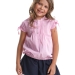 Блузка для девочек Mini Maxi, модель 3331, цвет розовый/клетка