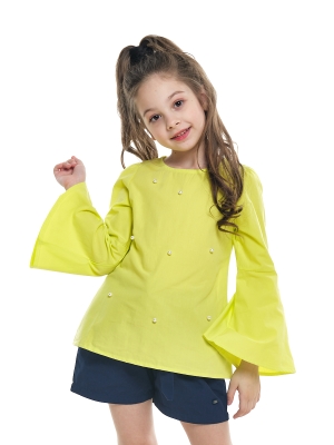 Блузка для девочек Mini Maxi, модель 4531, цвет неон/желтый