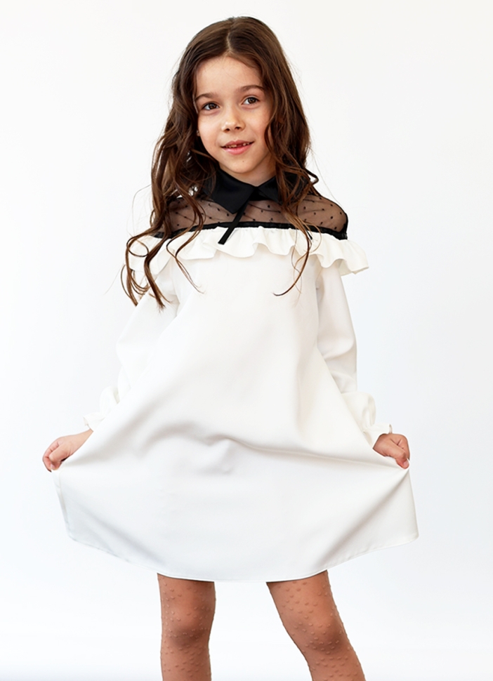 Платье для девочки нарядное БУШОН ST55, цвет белый - Платья коктельные / вечерние