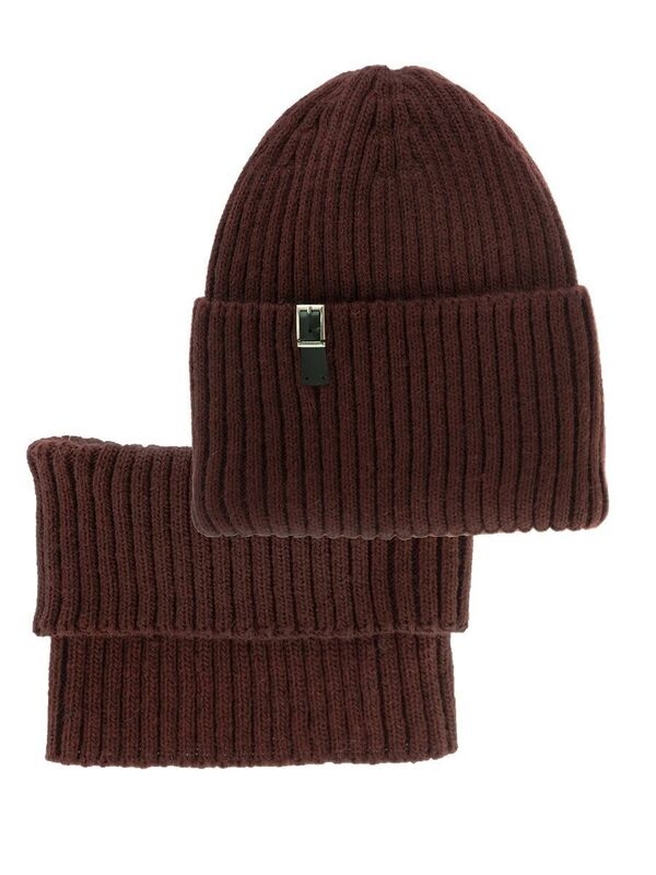 Комплект для девочки Солидарность, Миалт винный, зима - Комплекты: шапка и шарф