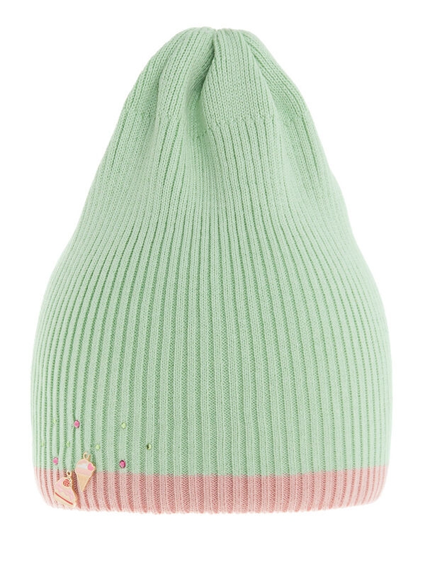 Шапка для девочки Тортик, Миалт ментоловый, весна-осень - Для девочек весна-осень