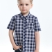 Рубашка для мальчиков Mini Maxi, модель 7903, цвет серый/синий/клетка