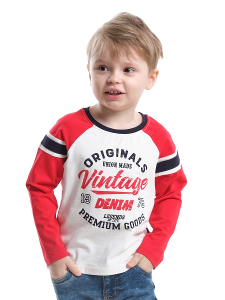 Лонгслив для мальчиков Mini Maxi, модель 7059, цвет красный - Лонгсливы / футболки - дл. рукав