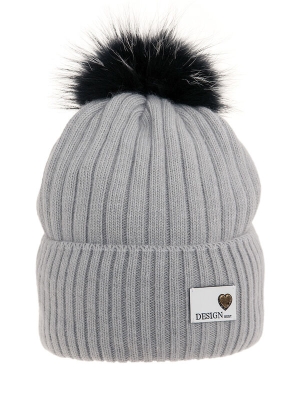 Шапка для девочки Симфония, Миалт светло-серый, зима