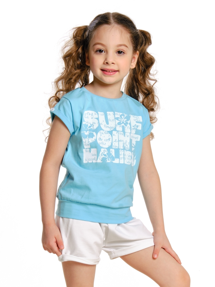 Футболка для девочек Mini Maxi, модель 0505, цвет голубой - Футболки для девочек