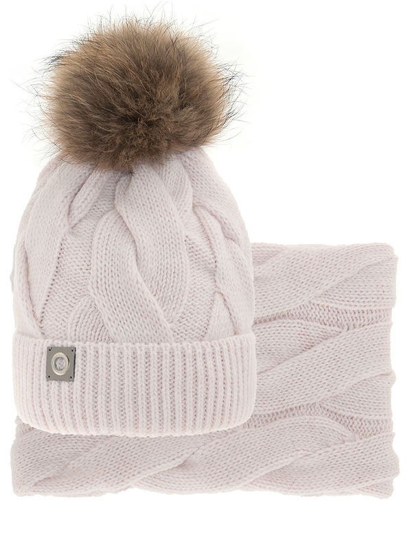 Комплект для девочки Брауни комплект, Миалт бледно-розовый - Комплекты: шапка и шарф