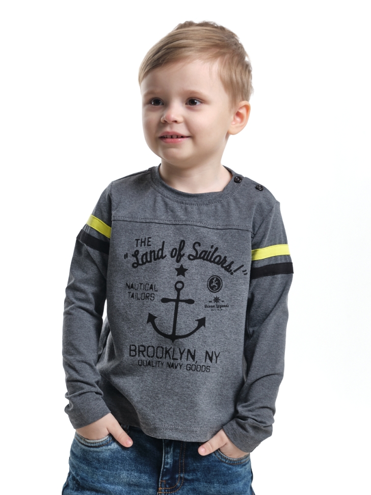 Лонгслив для мальчиков Mini Maxi, модель 3554, цвет графит/меланж - Свитшоты для мальчиков