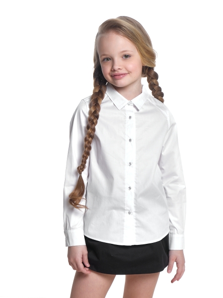 Блузка для девочек Mini Maxi, модель 7429, цвет белый - Блузки с длинным рукавом / текстиль