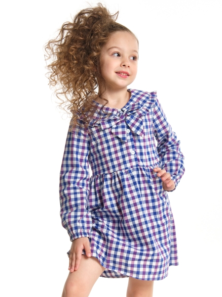 Платье для девочек Mini Maxi, модель 6140, цвет мультиколор/лиловый - Платья для девочек с длинным рукавом