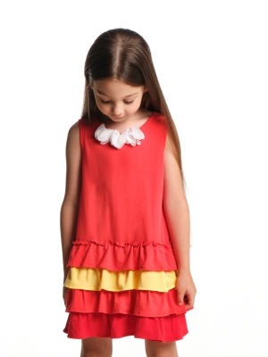 Платье для девочек Mini Maxi, модель 3182, цвет коралловый