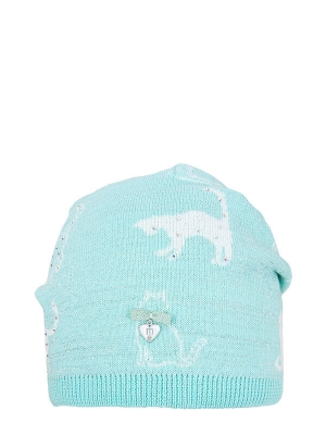 Шапка для девочки Пятнашки, Миалт мятный/белый, весна-осень