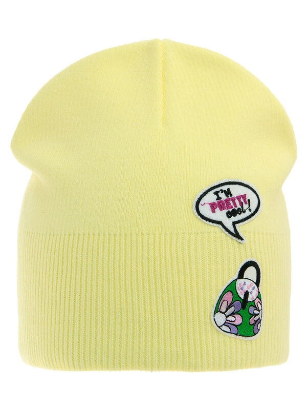 Шапка для девочки Сумочка, Миалт желтый, весна-осень - Для девочек весна-осень