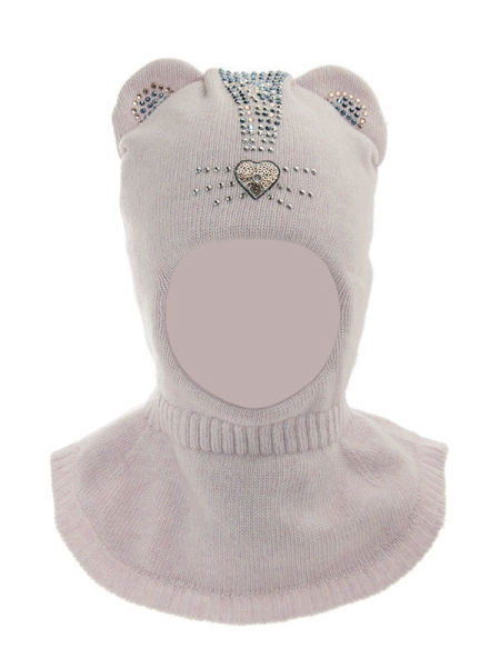 Шлем для девочки Чешира, Миалт грязно-розовый - Шапки-шлемы зима-осень