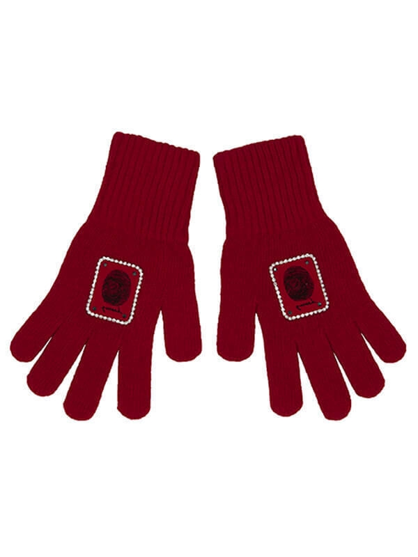 Перчатки для девочки Отпечаток, Миалт красный, весна-осень - Перчатки