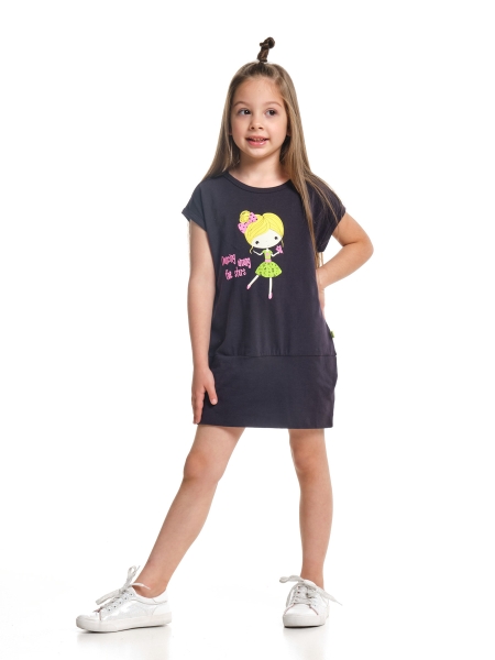 Платье для девочек Mini Maxi, модель 2835, цвет графит - Платья для девочек с коротким рукавом