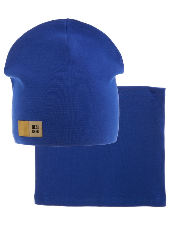 Комплект Эпизод, Миалт ярко-синий, лето - Комплект: шапочки и шарф