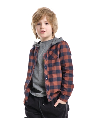 Сорочка для мальчиков Mini Maxi, модель 7475, цвет клетка