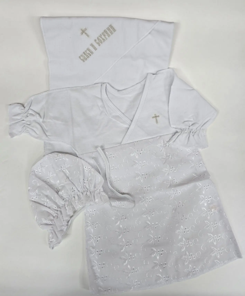 Крестильный комплект для девочки - Одежда до 1 года / ясельный трикотаж -25%